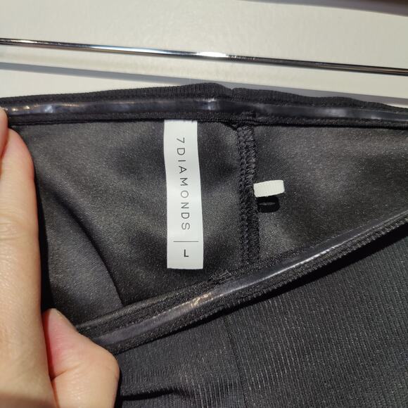 7 Diamonds Womens Sz L Rev Ribbed Flare Stretch Pull On Pants Long Length - Picture 3 of 5